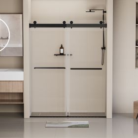 44-48 in. W x 76 in. H Frameless Soft-closing Shower Door, Double Sliding Shower Door