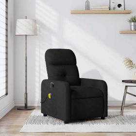 Massage Recliner Chair Black Fabric