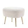 Orisfur. Modern Comfy Leisure Accent Chair, Teddy Short Plush Particle Velvet Armchair with Ottoman for Living Room