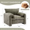 Modern Style Chenille Oversized Armchair Accent Chair Single Sofa Lounge Chair 38.6'' W for Living Room, Bedroom, Matcha Green