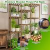 Wooden Plant Stand with 11 Tiers for Displaying Potted Flowers - Perfect for Patio, Balcony, or Garden