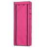 Fashionable Room-saving 9 Lattices Non-woven Fabric Shoe Rack Rose Red