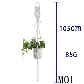 Flower Pot Net Bag Beige Cotton Rope Indoor Plant Hanger Hanging Basket Sling (Option: 34 Style)