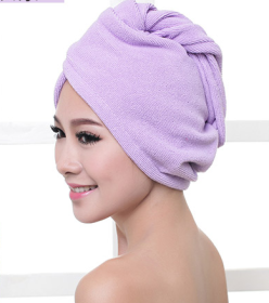 Women's Hair Dryer Cap, Absorbent Dry Hair Towel (Option: Purple60x20cm)