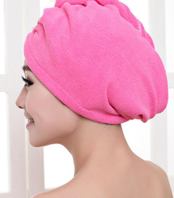 Women's Hair Dryer Cap, Absorbent Dry Hair Towel (Option: Rose Red)