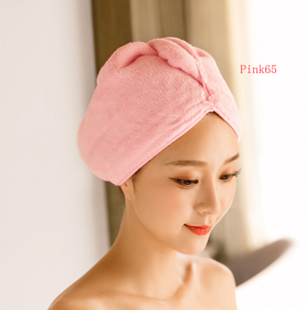 Women's Hair Dryer Cap, Absorbent Dry Hair Towel (Option: Pink65)