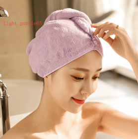 Women's Hair Dryer Cap, Absorbent Dry Hair Towel (Option: 5pcs Light purple65)