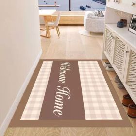Simple Geometric Home Entrance Floor Mat Crystal Velvet Absorbent Non-slip Arched Rectangle Carpet Home Decoration Foot Mat Semi-circle Door Mat (Main Color: 08 Rectangle, size: 60*90cm)