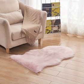 1pc Fluffy Imitation Wool Area Rug, Suede Fleece Bottom Long Imitation Wool Rug, Acrylic 80% Polyester 20%, 23.62*35.43inch, Living Room Bedroom Rug, (Color: Pink, size: 23.62*35.43inch)