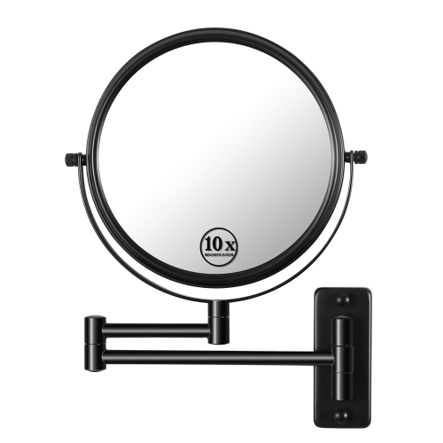 8-inch Wall Mounted Makeup Vanity Mirror, 1X / 10X Magnification Mirror, 360¬∞ Swivel with Extension Arm