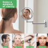 8-inch Wall Mounted Makeup Vanity Mirror, 1X / 10X Magnification Mirror, 360¬∞ Swivel with Extension Arm