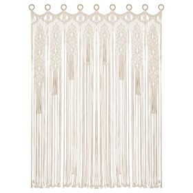 Boho Macrame Curtain for Window Doorway Room Divider Large Long Macrame Wall Hanging Bohemian Home Wedding Decor (size: 79 x 47 inches)