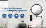 8-inch Wall Mounted Makeup Vanity Mirror, 1X / 10X Magnification Mirror, 360¬∞ Swivel with Extension Arm