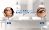 8-inch Wall Mounted Makeup Vanity Mirror, 1X / 10X Magnification Mirror, 360¬∞ Swivel with Extension Arm