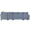 [VIDEO provided] [New] 138*57" Modern L shape Sectional Sofa, 6-seat Velvet Fabric Couch with Convertible Chaise Lounge,Freely Combinable Indoor Furni