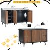 Litter Box Enclosure, Cat Litter Box Furniture with Hidden Plug, 3 Doors,Indoor Cat Washroom Storage Bench Side Table Cat House, Large Wooden Enclused