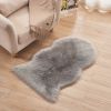 1pc Fluffy Imitation Wool Area Rug, Suede Fleece Bottom Long Imitation Wool Rug, Acrylic 80% Polyester 20%, 23.62*35.43inch, Living Room Bedroom Rug,