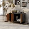 Litter Box Enclosure, Cat Litter Box Furniture with Hidden Plug, 3 Doors,Indoor Cat Washroom Storage Bench Side Table Cat House, Large Wooden Enclused