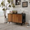 Litter Box Enclosure, Cat Litter Box Furniture with Hidden Plug, 3 Doors,Indoor Cat Washroom Storage Bench Side Table Cat House, Large Wooden Enclused