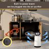 Litter Box Enclosure, Cat Litter Box Furniture with Hidden Plug, 3 Doors,Indoor Cat Washroom Storage Bench Side Table Cat House, Large Wooden Enclused