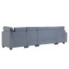 [VIDEO provided] [New] 138*57" Modern L shape Sectional Sofa, 6-seat Velvet Fabric Couch with Convertible Chaise Lounge,Freely Combinable Indoor Furni