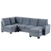[VIDEO provided] [New] 138*57" Modern L shape Sectional Sofa, 6-seat Velvet Fabric Couch with Convertible Chaise Lounge,Freely Combinable Indoor Furni