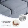 [VIDEO provided] [New] 138*57" Modern L shape Sectional Sofa, 6-seat Velvet Fabric Couch with Convertible Chaise Lounge,Freely Combinable Indoor Furni