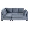 [VIDEO provided] [New] 138*57" Modern L shape Sectional Sofa, 6-seat Velvet Fabric Couch with Convertible Chaise Lounge,Freely Combinable Indoor Furni