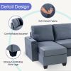 [VIDEO provided] [New] 138*57" Modern L shape Sectional Sofa, 6-seat Velvet Fabric Couch with Convertible Chaise Lounge,Freely Combinable Indoor Furni