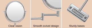 8-inch Wall Mounted Makeup Vanity Mirror, 1X / 10X Magnification Mirror, 360¬∞ Swivel with Extension Arm