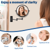 8-inch Wall Mounted Makeup Vanity Mirror, 1X / 10X Magnification Mirror, 360¬∞ Swivel with Extension Arm